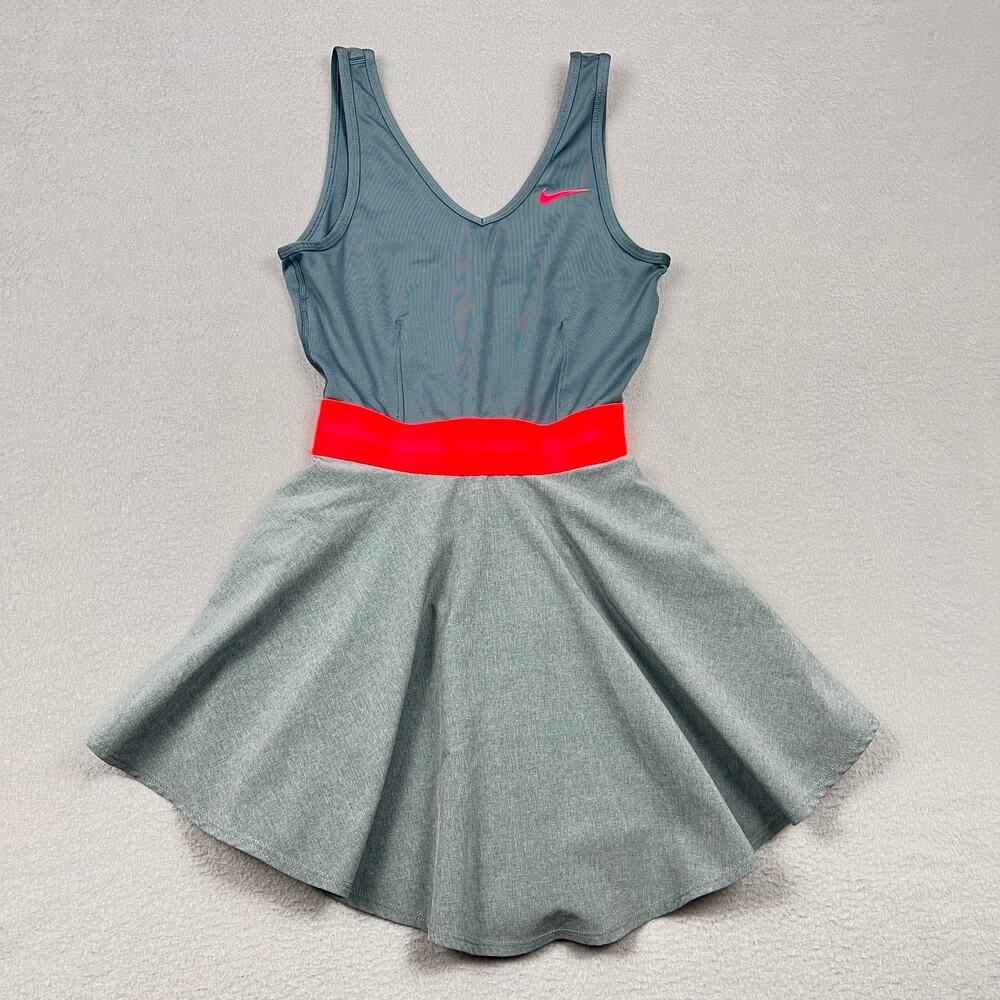 Nike Serena Williams 2013 US Open Knit Tennis Dress Gray Neon Pink Women's S